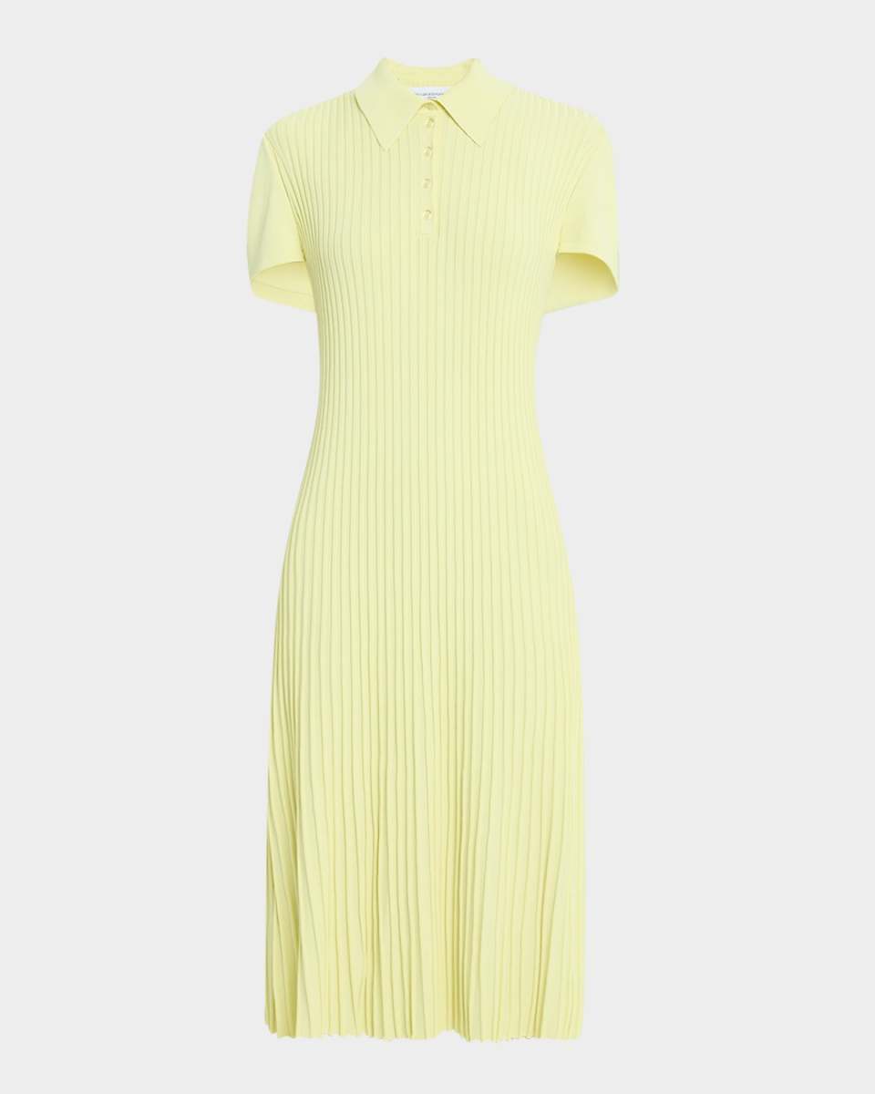 Joyce Pleated Cape Polo Midi Dress